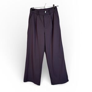 Halara Grey Wide Leg High Rise Pants Womens S Corpcore Preppy Dark Academia